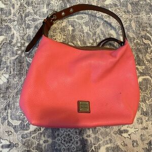 Dooney & Bourke Pink and Brown Shoulder Bag with Elegant Design